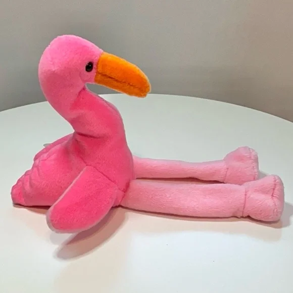 TY Beanie Babies PINKY NWT Pink Flamingo 1995 DOB February 13, 1995 - Picture 5 of 11